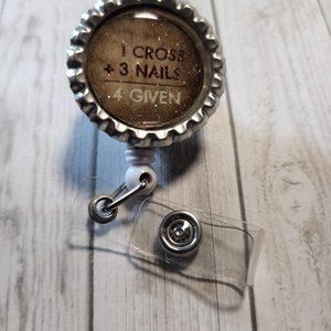 1 Cross 3 Nails 4 Given - Badge Clip - Alligator Clip - ID‎ - Retractable